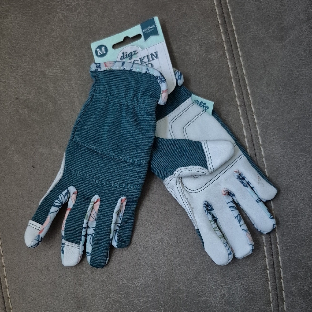 Goatskin Hybrid Gloves - Blue and White